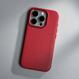 Luxury Magnetic Alloy Lens Leather Case For iPhone