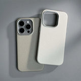 Luxury Magnetic Alloy Lens Leather Case For iPhone