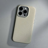Luxury Magnetic Alloy Lens Leather Case For iPhone