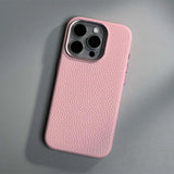 Luxury Magnetic Alloy Lens Leather Case For iPhone