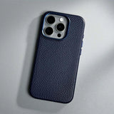 Luxury Magnetic Alloy Lens Leather Case For iPhone