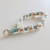 Braided Cotton Rope Flower Phone Chain Lanyard