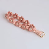 Braided Cotton Rope Flower Phone Chain Lanyard