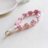 Braided Cotton Rope Flower Phone Chain Lanyard