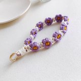 Braided Cotton Rope Flower Phone Chain Lanyard