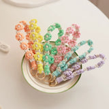 Braided Cotton Rope Flower Phone Chain Lanyard