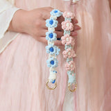 Braided Cotton Rope Flower Phone Chain Lanyard