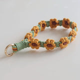 Braided Cotton Rope Flower Phone Chain Lanyard
