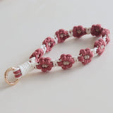 Braided Cotton Rope Flower Phone Chain Lanyard