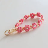 Braided Cotton Rope Flower Phone Chain Lanyard