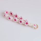 Braided Cotton Rope Flower Phone Chain Lanyard