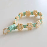 Braided Cotton Rope Flower Phone Chain Lanyard