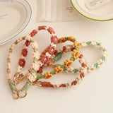 Braided Cotton Rope Flower Phone Chain Lanyard