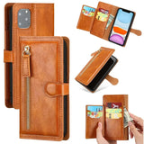 Luxury Leather Zipper Flip Wallet Case For iPhone