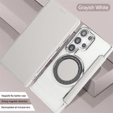 Flip Slot Card Leather Wallet Clear MagneticCase For Samsung