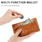 Luxury Leather Zipper Flip Wallet Case For iPhone