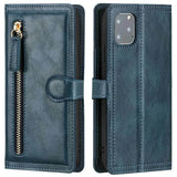Luxury Leather Zipper Flip Wallet Case For iPhone