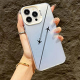 Matte Travel-Inspired Airplane Route Design Case for iPhone