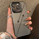 Matte Travel-Inspired Airplane Route Design Case for iPhone