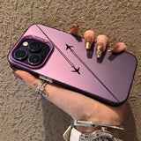 Matte Travel-Inspired Airplane Route Design Case for iPhone