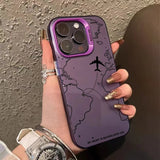 Matte Travel-Inspired Airplane Route Design Case for iPhone