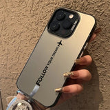 Matte Travel-Inspired Airplane Route Design Case for iPhone
