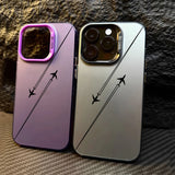 Matte Travel-Inspired Airplane Route Design Case for iPhone