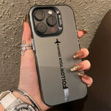 Matte Travel-Inspired Airplane Route Design Case for iPhone