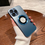 Magsafe Matte Glass Camera Lens Protection Case For iPhone