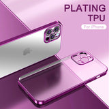 Square Plating Silicone Case For iPhone