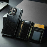 Glitter 2 in 1 Leather Wallet Case For iPhone