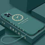Ultra-thin Cute Clock Square Liquid Silicone Phone Case For iPhone