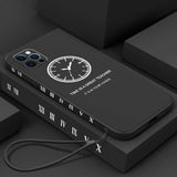 Ultra-thin Cute Clock Square Liquid Silicone Phone Case For iPhone
