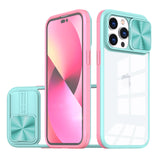 Clear Shockproof Slide Camera Lens Cap Case For iPhone