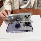 Glitter Diamond Gradient Ring Bracket Case For iPhone