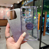Glitter Diamond Gradient Ring Bracket Case For iPhone