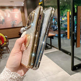 Glitter Diamond Gradient Ring Bracket Case For iPhone