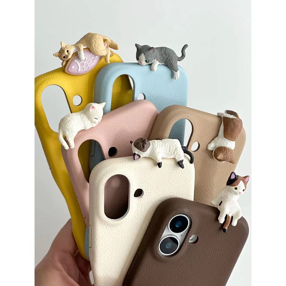 Cute Cat All-Inclusive 3D Anti-Fall Lanyard Case For iPhone