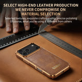 Leather Magnetic Attraction Metal Buttons Case For iPhone