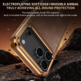 Leather Magnetic Attraction Metal Buttons Case For iPhone