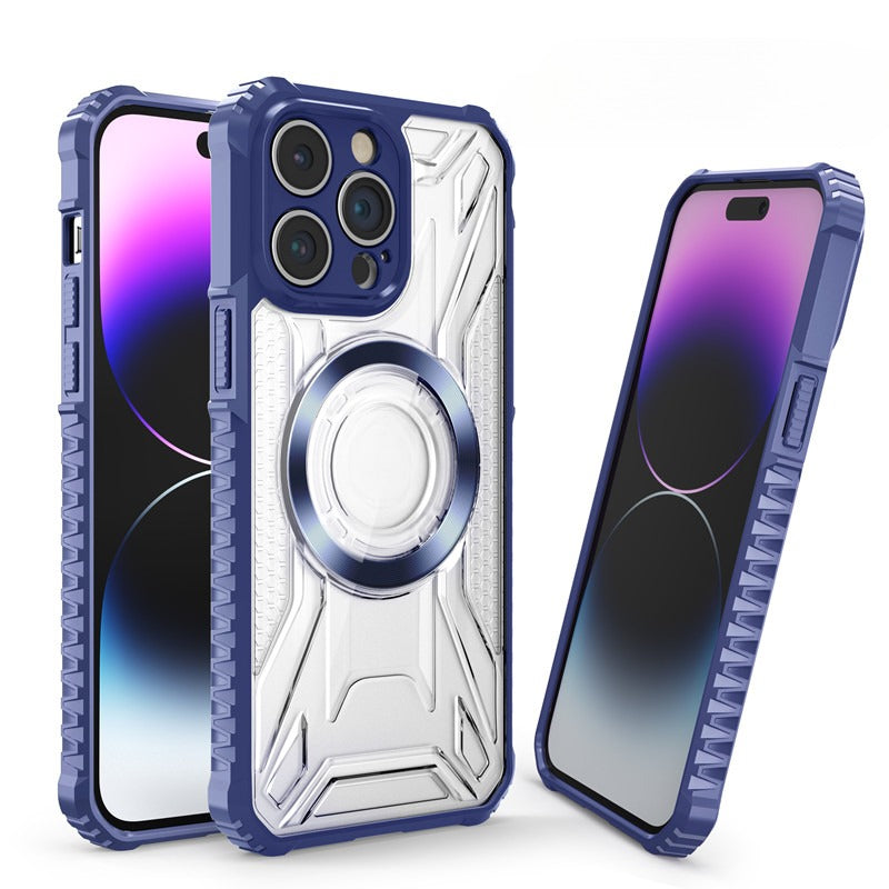 Airbag Thickened Silicone Anti-fall Transparent Magnetic Case For iPhone