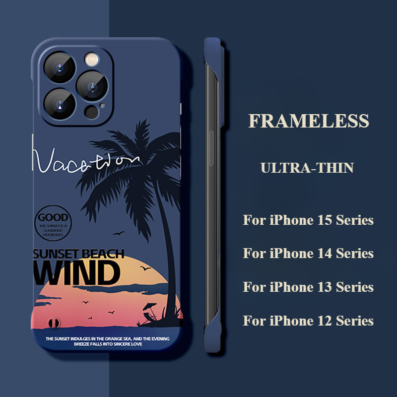 Ultra-thin Coconut Tree Drop-proof Frameless Case For iPhone