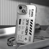 Frosted Electroplating Boarding Pass Labels Case For iPhone