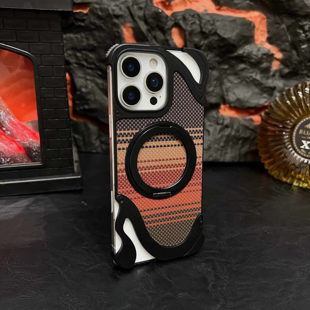 Kevlar Carbon Fiber Borderless Magnetic Case For iPhone