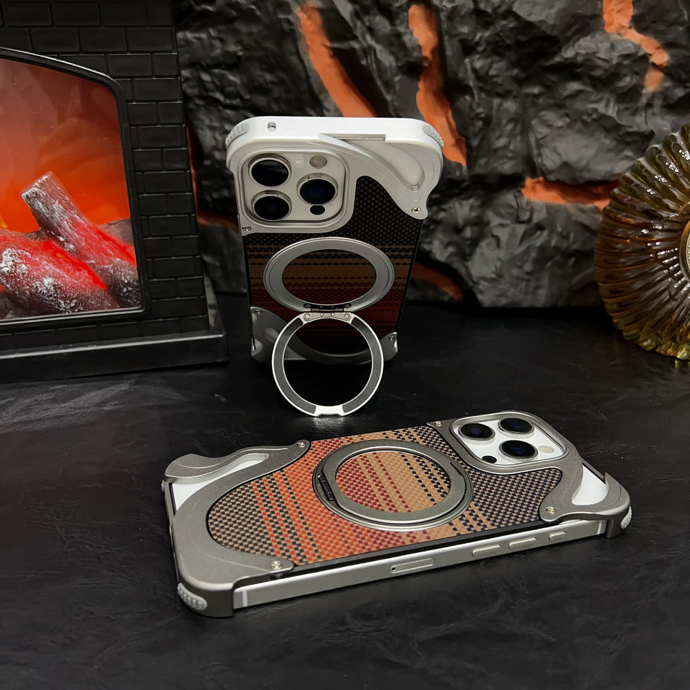 Kevlar Carbon Fiber Borderless Magnetic Case For iPhone