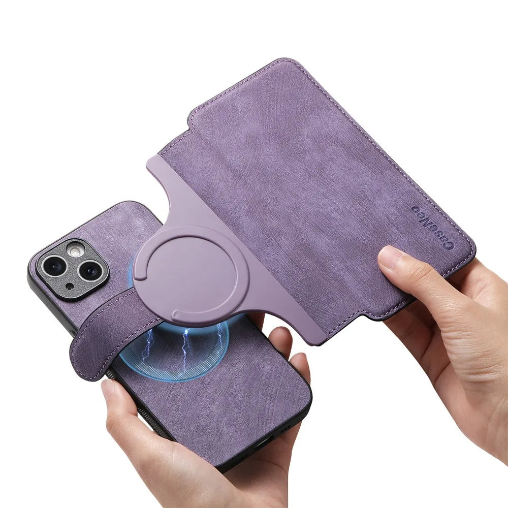 2 in 1 Detachable Card Solt Wallet Magnetic Case For iPhone