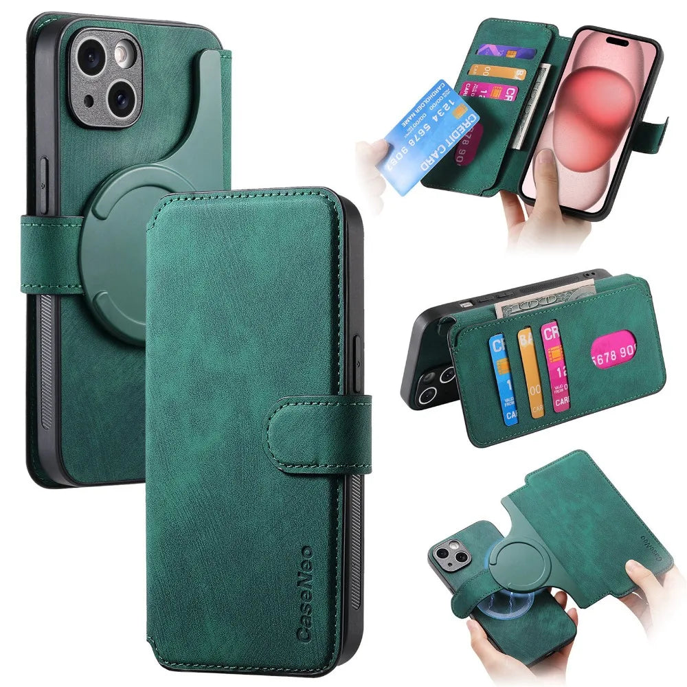 2 in 1 Detachable Card Solt Wallet Magnetic Case For iPhone