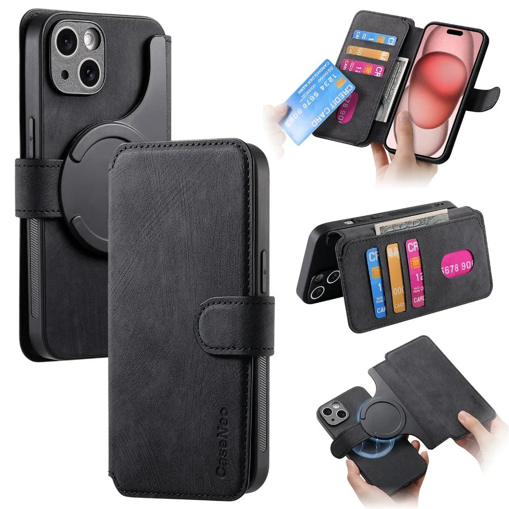 2 in 1 Detachable Card Solt Wallet Magnetic Case For iPhone