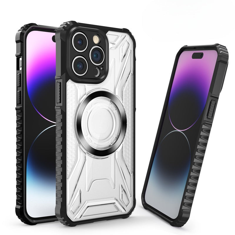 Airbag Thickened Silicone Anti-fall Transparent Magnetic Case For iPhone
