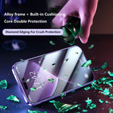 360° Double Sided Glass Magnetic Adsorption Metal Snap Lock Case For iPhone